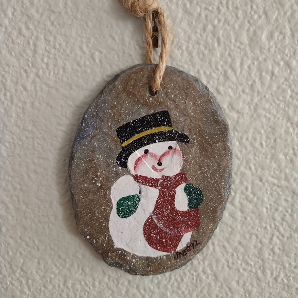 Plain Jane Slate Holiday Snowman Decor - Picture 2 of 3